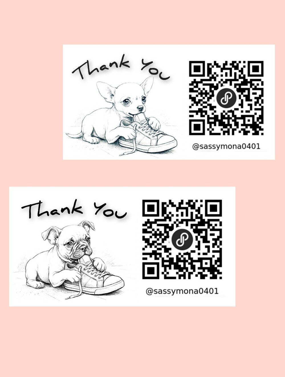 Animal QR Code Collection Thank You Stickers 2x4 50pc Handcrafted QR Code - Picture 10 of 10